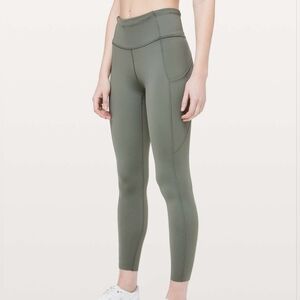Lululemon Fast & Free 7/8 Tight II *Non-Reflective Nulux 25" Grey Sage, Size 8